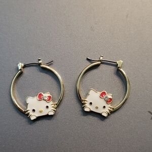 Hello Kitty Gold Hoop Earrings